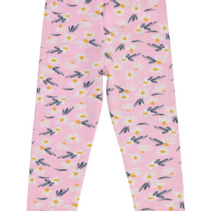 GIRLS PINK FLOWER LEGGINGS