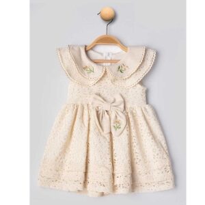 GIRL LACE DRESS CREAM WITH COLLAR