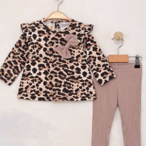 BABY GIRL 2 PCS SET LEOPARD DESIGN