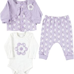 BABY GIRL 3 PCS SET LILAC LOVE