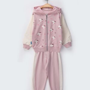 BABY GIRL 2 PCS SET PURPLE CAT WITH HOODIE