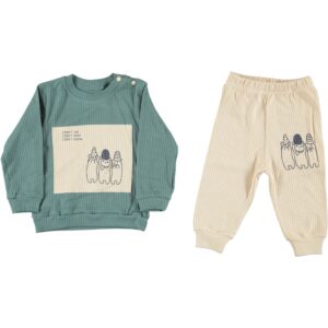 BABY GIRL 2 PCS SET DARK GREEN & BROWN