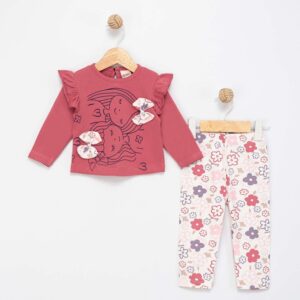 BABY GIRL 2 PCS SET CHERRY WITH GIRL DRAWING