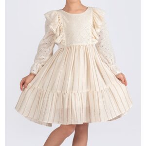 GIRLS KNITED STRIPPED DRESS