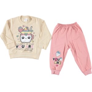 BABY GIRL 2 PCS SET BROWN & PINK MUG