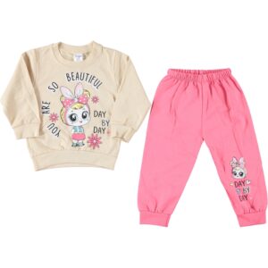 BABY GIRL 2 PCS SET BOWN & PINK GIRL