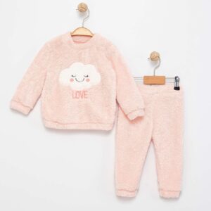 BABY GIRL 2 PCS SET FUR PEACH CLOUD