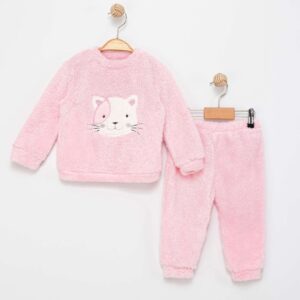 BABY GIRL 2 PCS SET PINK FUR CAT