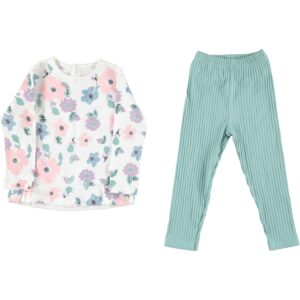 BABY GIRL 2 PCS SET WHITE & MINT GREEN