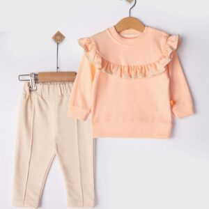 BABY GIRL 2 PCS SET PEACH & CREAM