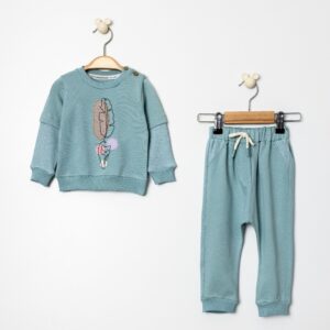 BABY GIRL 2 PCS SET GREEN WITH BALLON