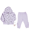 BABY GIRL 2 PCS SET WITH HOODIE LILAC RIBBON