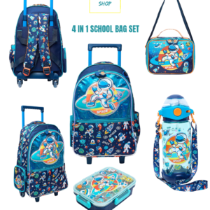 4 IN 1 SCHOOL BAG TROLLEY SET SPACE