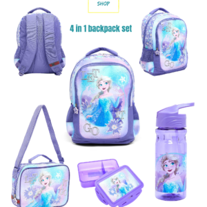 4 IN 1 SCHOOL BAG SET PURPLE FROZEN