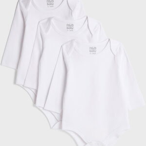 BABY 3 IN 1 WHITE LONG SLEEVE BODYSUIT