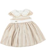 GIRL BROWN STRIPPED DRESS