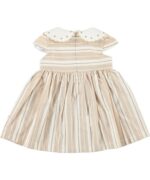 GIRL BROWN STRIPPED DRESS - Image 3