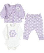 BABY GIRL 3 PCS SET LILAC LOVE
