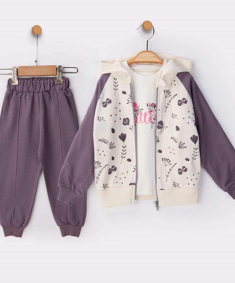 160432035001002_0113888_035_01_HGH.jpg BABY GIRL 3 PCS SET WHITE & PURPLE WITH HOODIE - Image 1