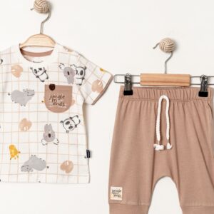 BABY GIRL 2 PCS SET BROWN ANIMAL