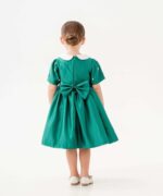 GIRLS GREEN DRESS WITH BAG - Image 3