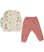 BABY UNISEX 2 PCS SET CREAM & BUNRT ORANGE - Image 3