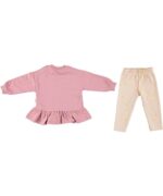 BABY GIRL 2 PCS SET BLUSH PINK AND CREAM - Image 3