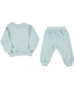 BABY GIRL 2 PCS SET AQUA BLUE WITH FLOWER - Image 3