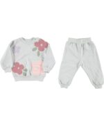 BABY GIRL 2 PCS SET ASH WITH FLOWER