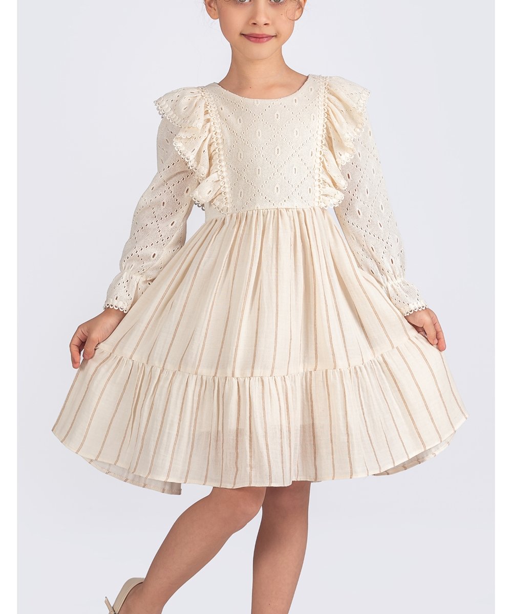 160760035803001_0108091_002_01_HGH.jpg GIRLS KNITED STRIPPED DRESS - Image 1