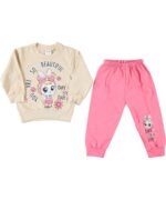 BABY GIRL 2 PCS SET BOWN & PINK GIRL
