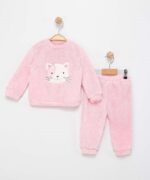 BABY GIRL 2 PCS SET PINK FUR CAT