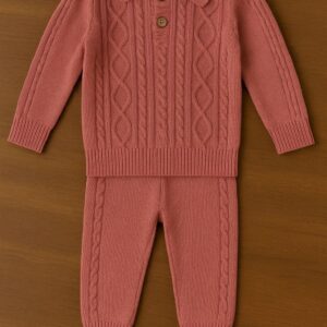 BABY KNEATED 2 PCS SET BLUSH PINK