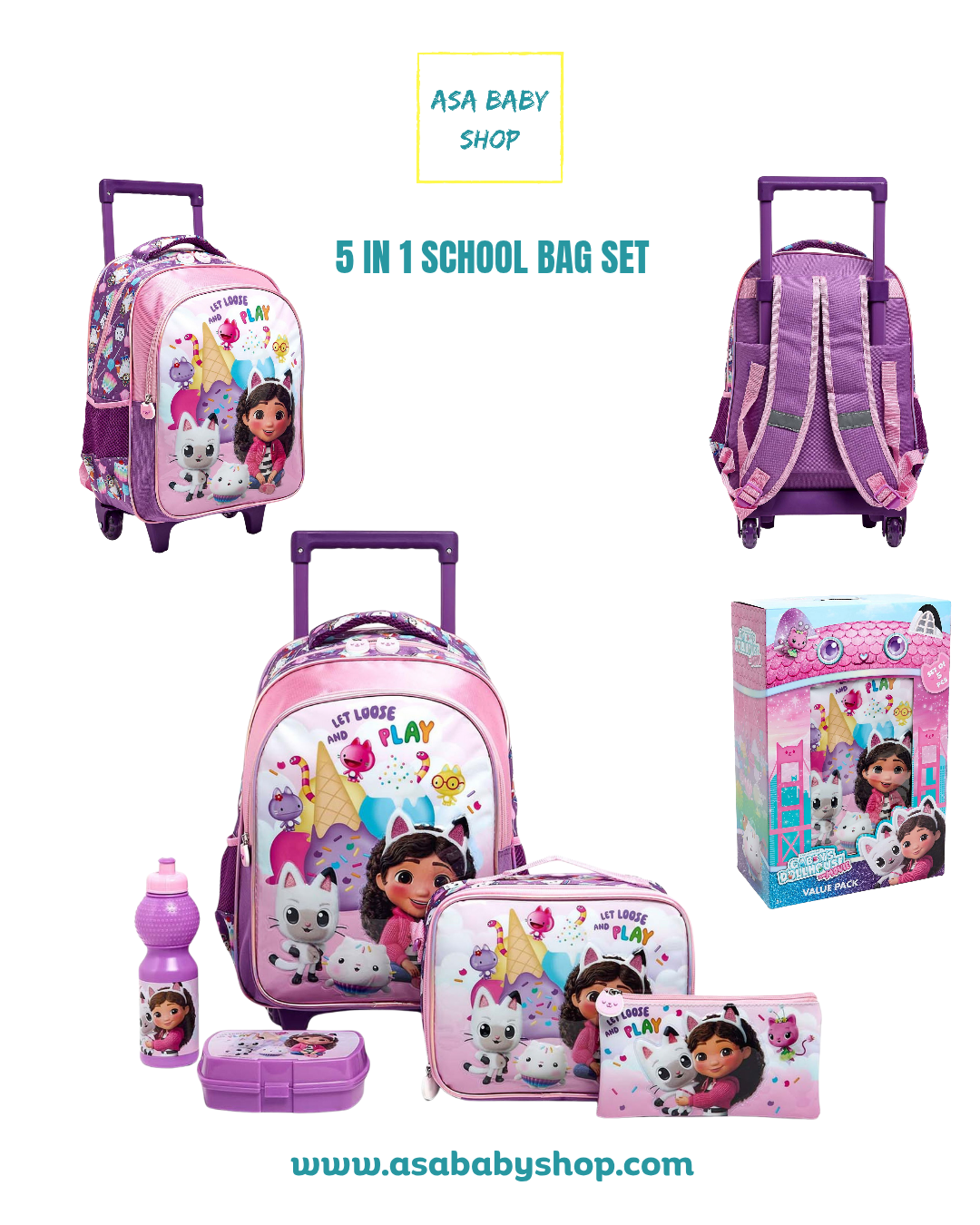4-IN-1-SCHOOL-BAG-SET_20250908_160145_0000.png 5 IN 1 SCHOOL BAG TROLLEY SET LILAC DOLL HOUSE - Image 1