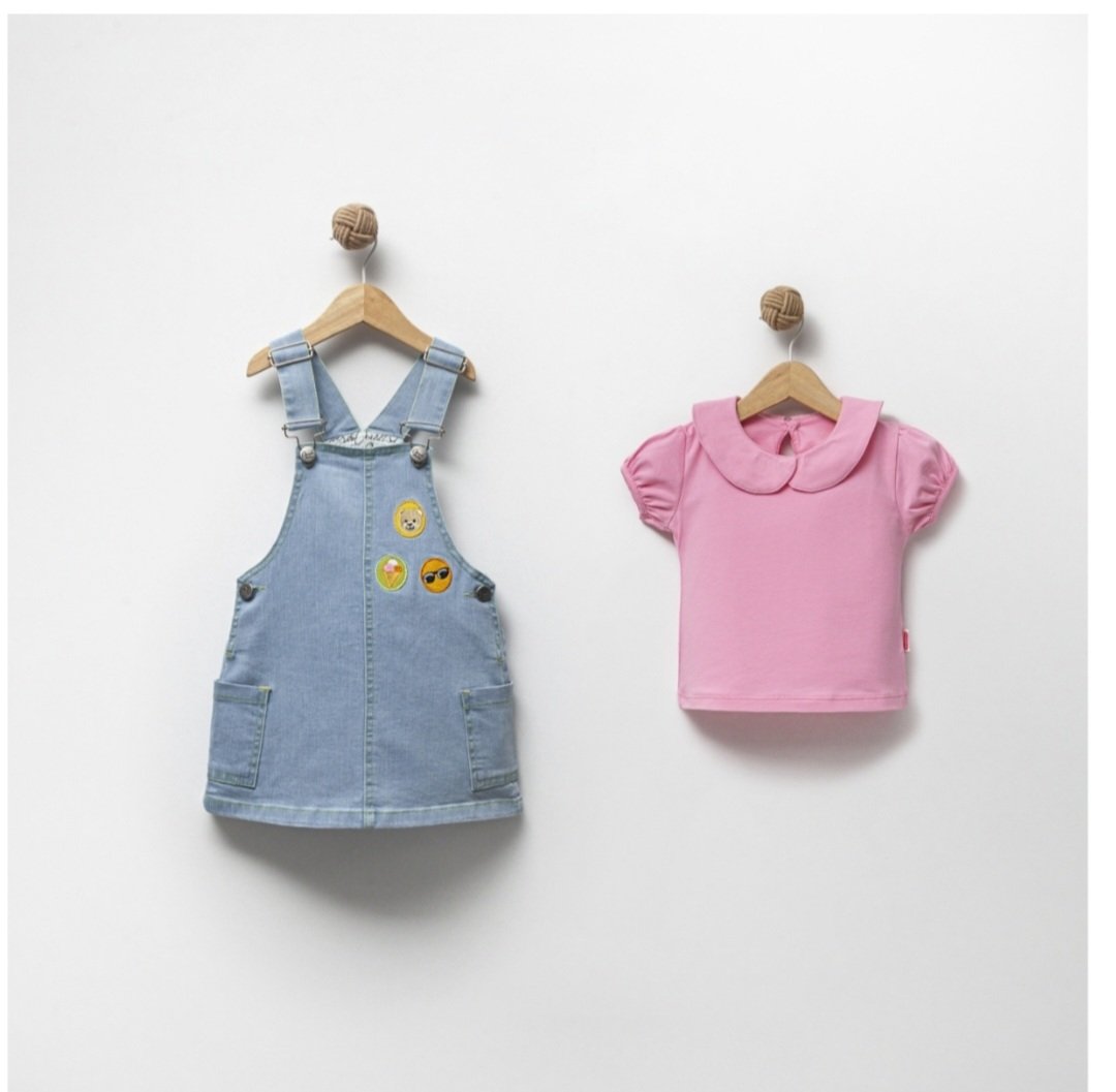 Screenshot_20250212_120540_Chrome.jpg BABY GIRL 2 PCS DENIM DUNGAREE SET - Image 1