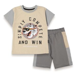 BOY 2 PIECE SET BROWN SIMPLY COMPETE AND WIN