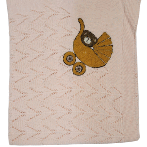 BABY KNITED PEACH FLANNEL STROLLER