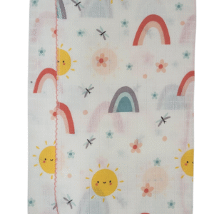 BABY WHITE AND YELLOW SUN FLANNEL