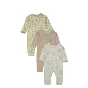 BABY 3 IN 1 SLEEPSUIT OPEN FOOT BROWN RABBIT