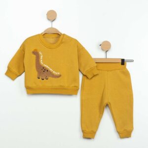 BABY BOY 2 PIECE SET MUSTARD DINODSAUR