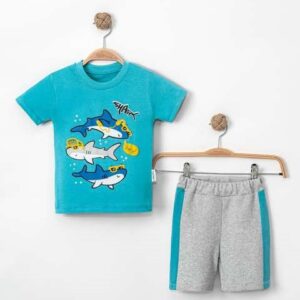 BOY 2 PIECE SET BLUE SHARK
