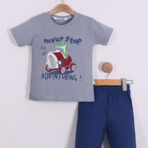 BOY 2 PIECE SET GREY NEVER STOP