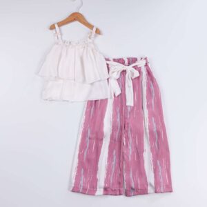 GIRL 2 PIECE SET CREAM & PINK