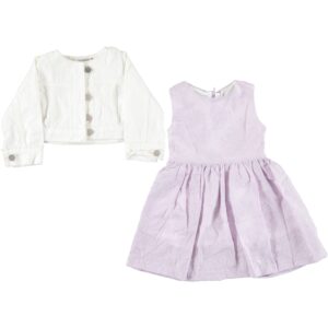 GIRL DRESS LILAC WITH DENIM JACKET
