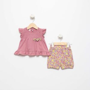 BABY GIRL 2 PIECE SET BLUSH PINK FLORAL