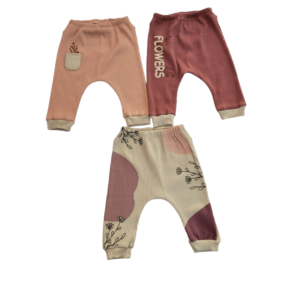 BABY GIRL 3 IN 1 PANTS DARK PURPLE FLOWER