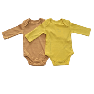 2 IN 1 BABY BODYSUIT MUSTARD & BROWN