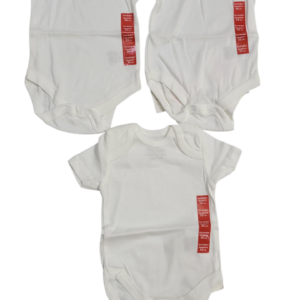 3 IN 1 BABY WHITE SHORT SLEEVE BODYSUIT