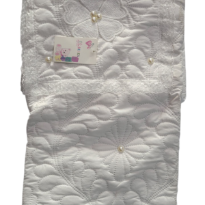 BABY WHITE SHAWL WITH LACE