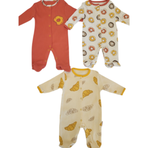 BABY 3 IN 1 SLEEPSUIT ORANGE DONUT